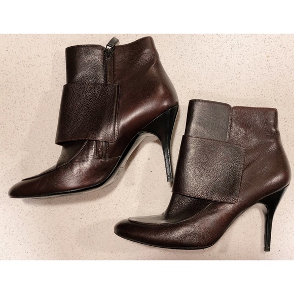 Lanvin Brown Leather Ankle Wrap Boots SZ 41 10 9 - Picture 3 of 8